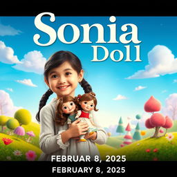 A movie poster for a film titled 'Sonia and Her Doll', designed for its premiere on February 8, 2025