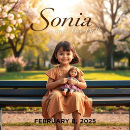 A realistic movie poster for a film titled 'Sonia and Her Doll', set to premiere on February 8, 2025