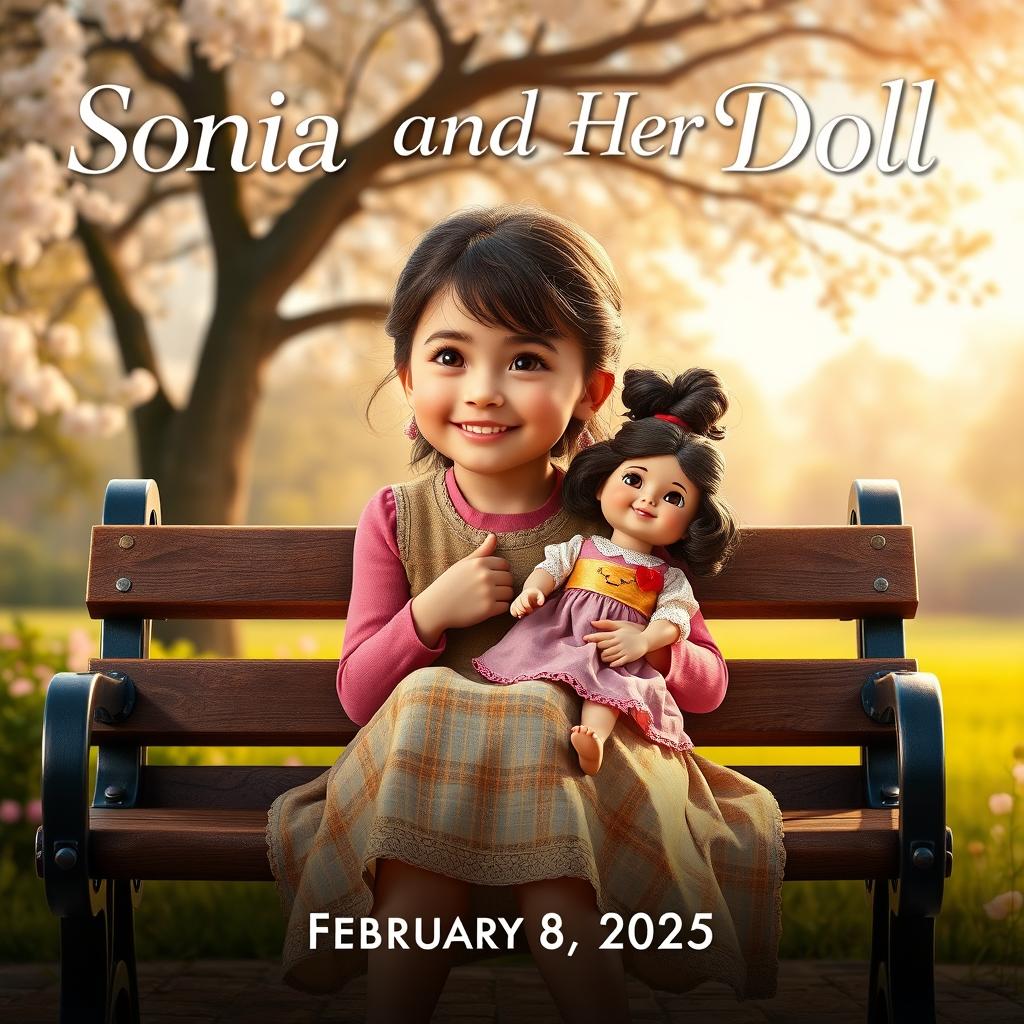 A realistic movie poster for a film titled 'Sonia and Her Doll', set to premiere on February 8, 2025