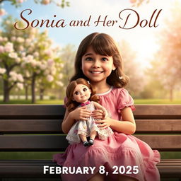 A realistic movie poster for a film titled 'Sonia and Her Doll', set to premiere on February 8, 2025