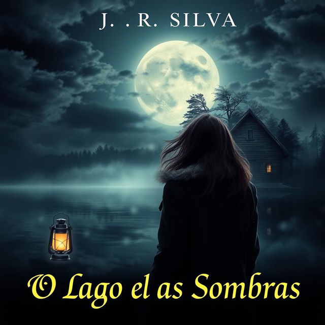 A book cover for "O Lago e as Sombras" by J