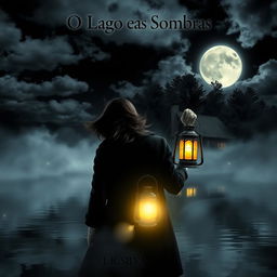 A book cover for "O Lago e as Sombras" by J