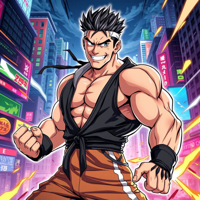 John Cena depicted as an anime character, showcasing his signature muscular physique and charismatic smile