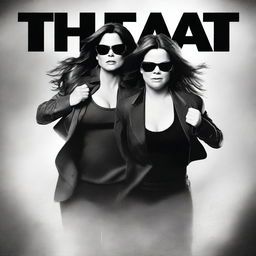 A high-quality, duotone movie poster of the film 'The Heat', starring Sandra Bullock and Melissa McCarthy in their agent roles