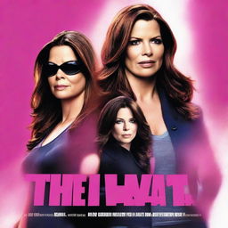 A high-quality, pink-orange duotone movie poster of the film 'The Heat', featuring Sandra Bullock and Melissa McCarthy in their agent roles