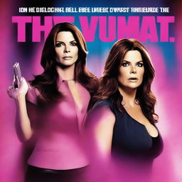 A high-quality, pink-orange duotone movie poster of the film 'The Heat', featuring Sandra Bullock and Melissa McCarthy in their agent roles