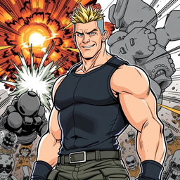 John Cena reimagined as a manga character, featuring his muscular physique and confident smile