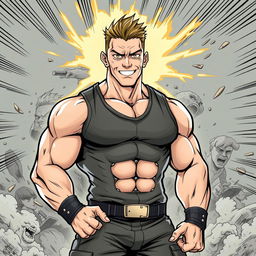John Cena reimagined as a manga character, featuring his muscular physique and confident smile