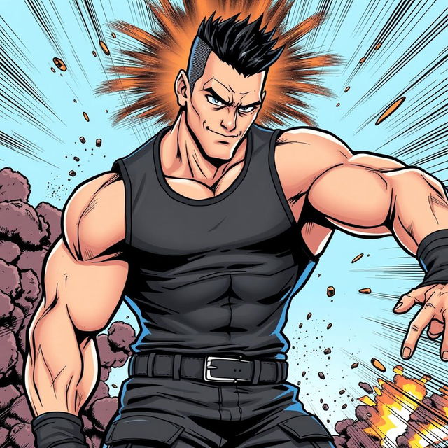 John Cena reimagined as a manga character, featuring his muscular physique and confident smile