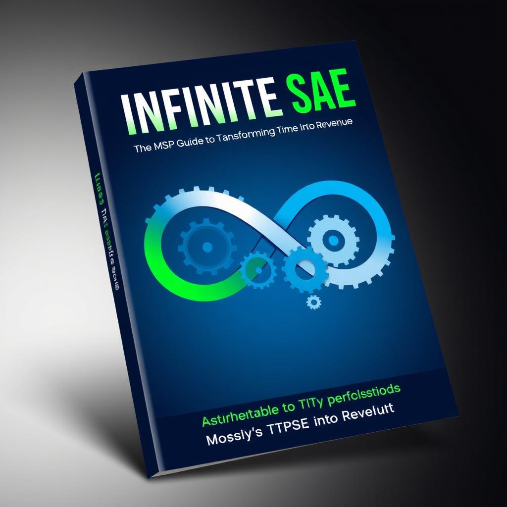 A visually striking book cover for the title "Infinite Sales - The MSP's Guide to Transforming Time into Revenue"