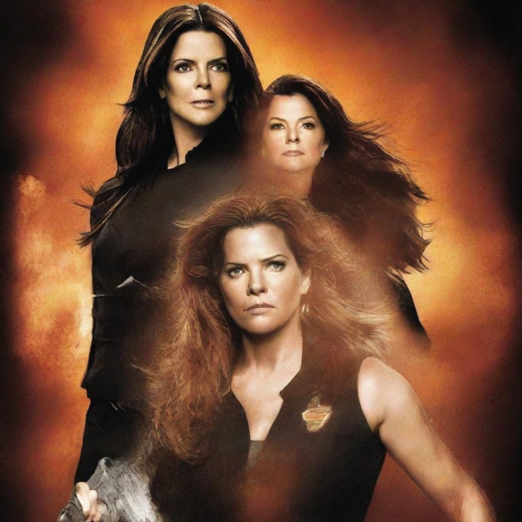 A high-quality, textless, duotone movie poster for 'The Heat', featuring Sandra Bullock and Melissa McCarthy in their agent roles