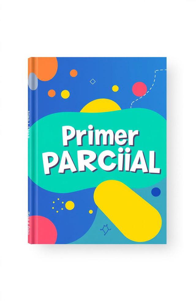 A vibrant and engaging book cover design for a title that says 'Primer Parcial'