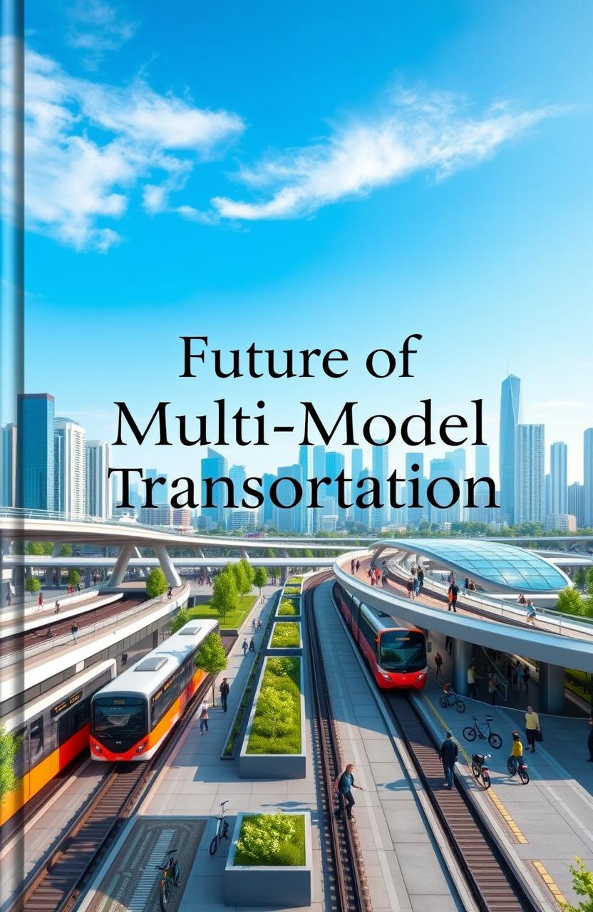 A modern and sleek graduation book cover design featuring a multi-modal transportation hub