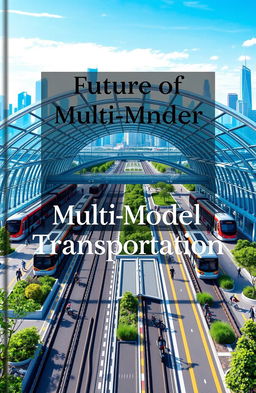 A modern and sleek graduation book cover design featuring a multi-modal transportation hub