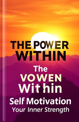 A beautifully designed cover for a self-help book titled "The Power Within: Self Motivation"