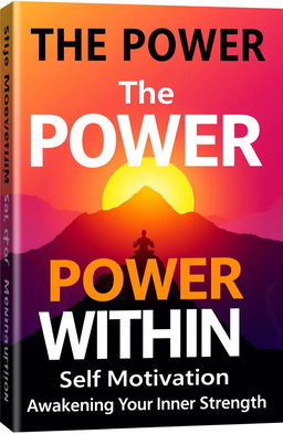 A beautifully designed cover for a self-help book titled "The Power Within: Self Motivation"