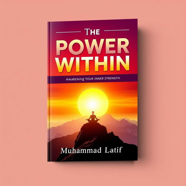 A beautifully designed cover for a self-help book titled "The Power Within: Self Motivation" by Muhammad Latif