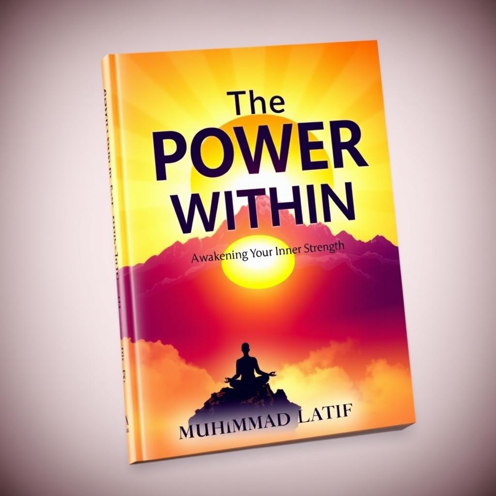 A beautifully designed cover for a self-help book titled "The Power Within: Self Motivation" by Muhammad Latif