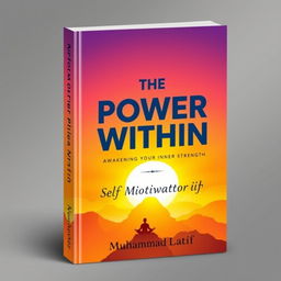 A beautifully designed cover for a self-help book titled "The Power Within: Self Motivation" by Muhammad Latif