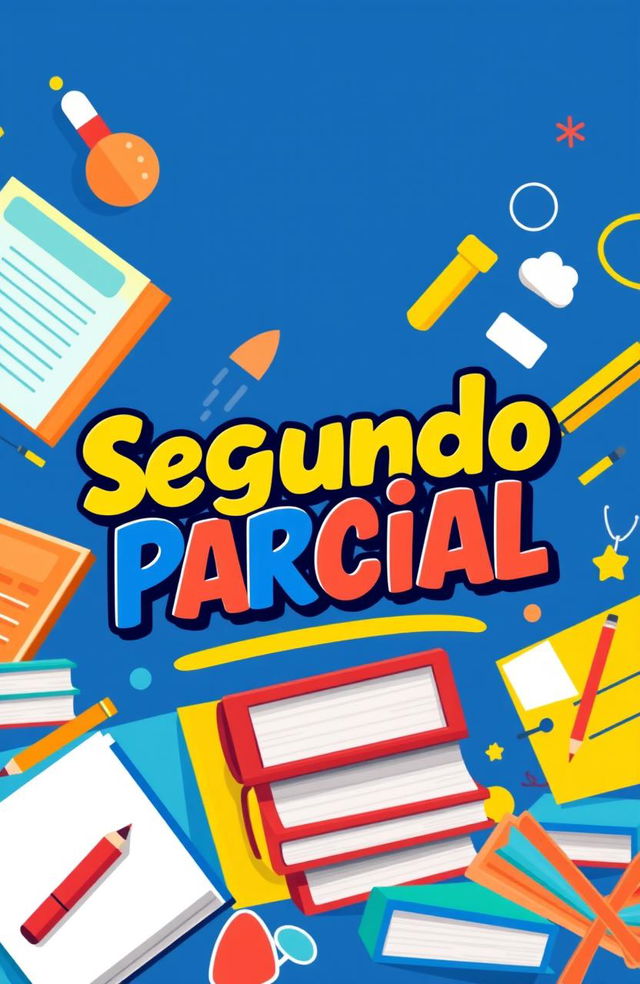 A vibrant and engaging cover design for a school assignment titled 'Segundo Parcial'