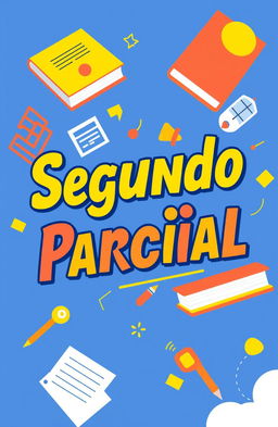A vibrant and engaging cover design for a school assignment titled 'Segundo Parcial'