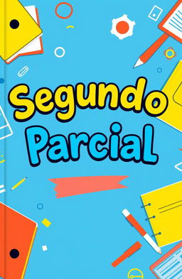 A vibrant and engaging cover design for a school assignment titled 'Segundo Parcial'
