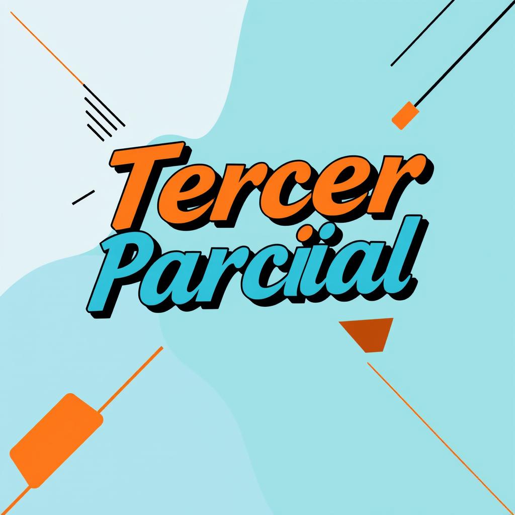 A stylish and modern cover page featuring the text 'Tercer Parcial' prominently displayed in bold, artistic font