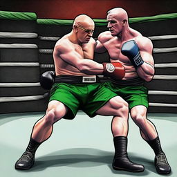 An engaging digital art image displaying the Irish Prime Minister as a cage fighter