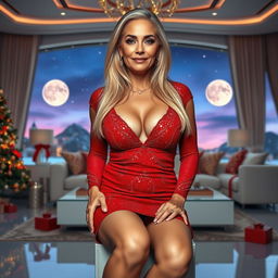 A full-body image of a beautiful mature woman, 50 years old, with distinct Venezuelan features