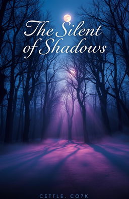 A captivating book cover for a poetry book titled 'The Silence of Shadows'