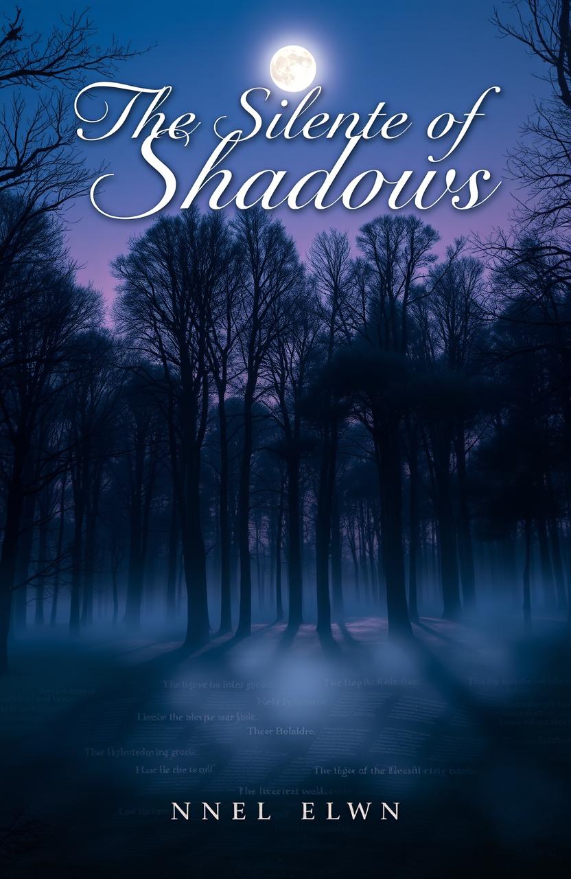 A captivating book cover for a poetry book titled 'The Silence of Shadows'