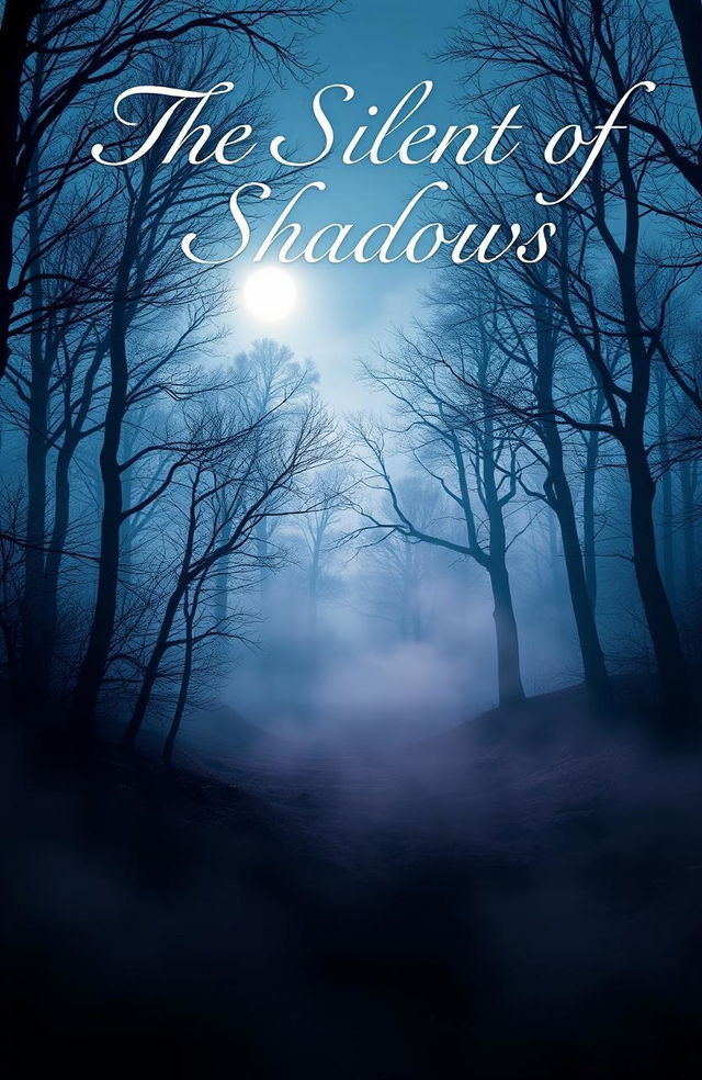 A captivating book cover for a poetry book titled 'The Silence of Shadows'