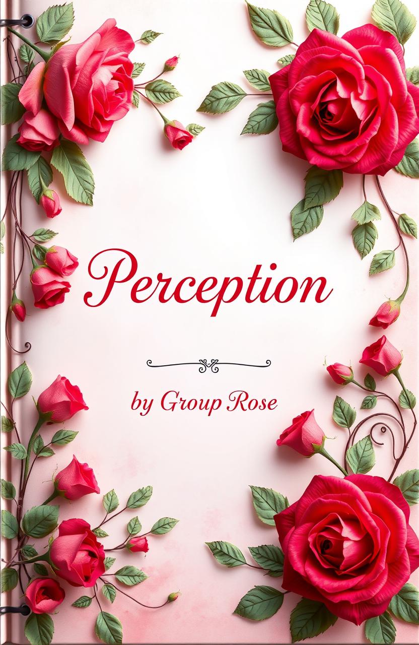 A beautifully designed book cover featuring elegant roses intricately arranged around the border, creating a lush and romantic frame
