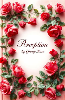 A beautifully designed book cover featuring elegant roses intricately arranged around the border, creating a lush and romantic frame