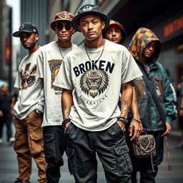 A stylish and original clothing design for a hip and popular new clothing brand named "Broken Native"