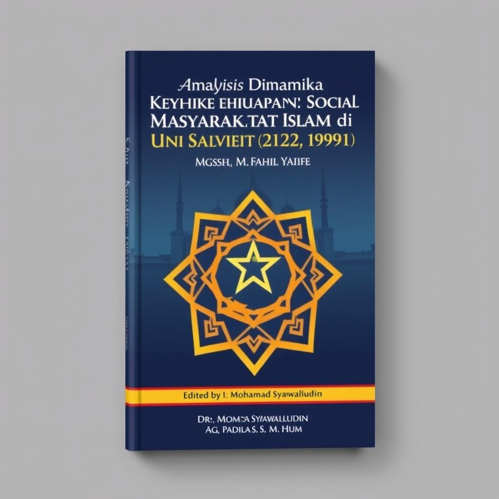 A book cover for the title 'Analisis Dinamika Kehidupan Sosial Masyarakat Islam di Uni Soviet (1922-1991)' by Mgs