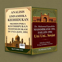 A book cover design for 'Analisis Dinamika Kehidupan Sosial Masyarakat Islam di Uni Soviet (1922-1991)' by Mgs