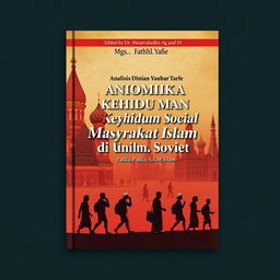 A book cover design for the title 'Analisis Dinamika Kehidupan Sosial Masyarakat Islam di Uni Soviet (1922-1991)' by Mgs
