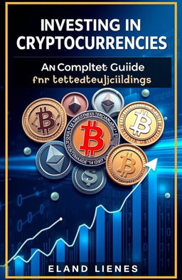 A detailed guide cover for cryptocurrency investment, featuring a sleek and modern design that captures the essence of digital finance