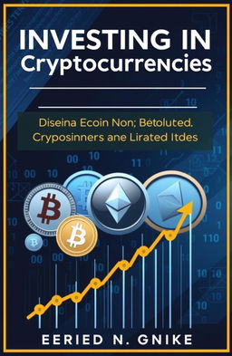 A detailed guide cover for cryptocurrency investment, featuring a sleek and modern design that captures the essence of digital finance