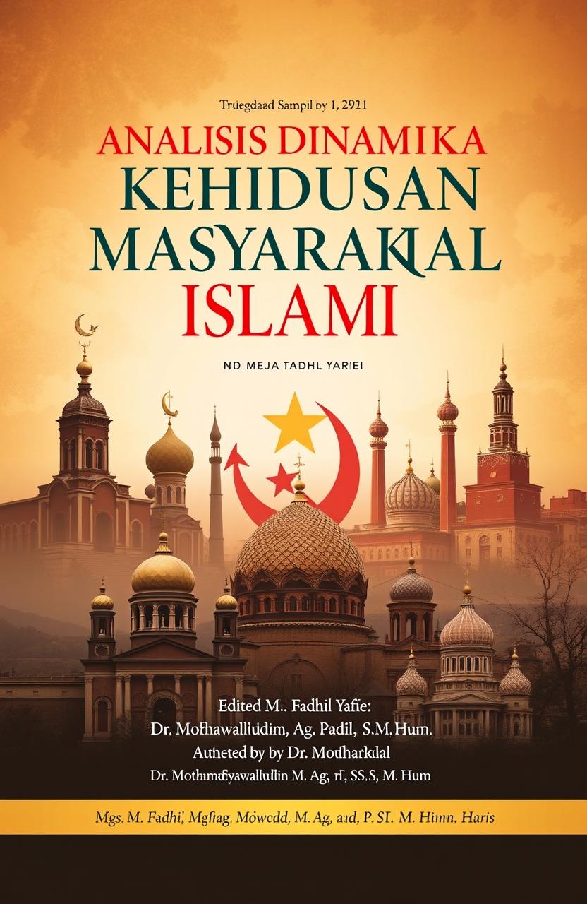 A book cover design for the title "Analisis Dinamika Kehidupan Sosial Masyarakat Islam di Uni Soviet (1922-1991)" by Mgs