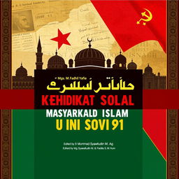A book cover design for 'Analisis Dinamika Kehidupan Sosial Masyarakat Islam di Uni Soviet (1922-1991)' by Mgs
