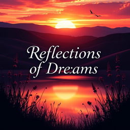 A visually stunning book cover featuring a serene landscape of rolling hills under a vibrant sunset