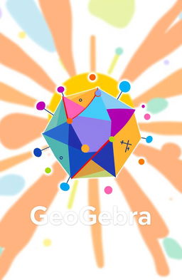 A vibrant and cheerful logo for the GeoGebra application, designed specifically for teaching mathematical functions