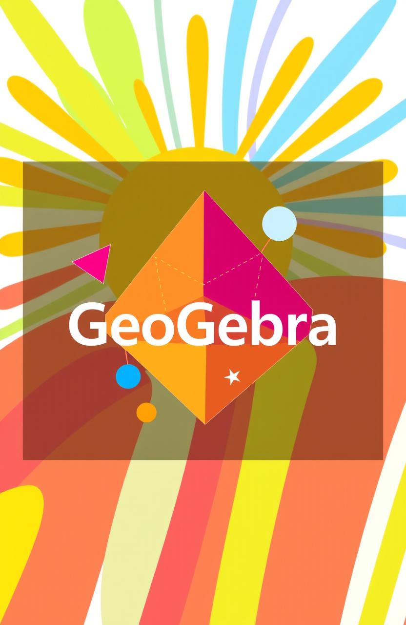 A vibrant and cheerful logo for the GeoGebra application, designed specifically for teaching mathematical functions