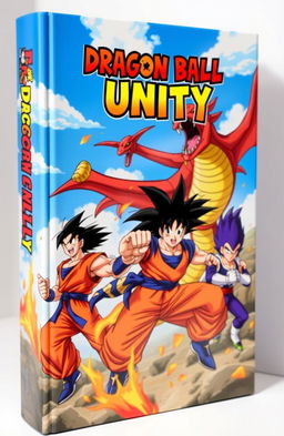 A vibrant and dynamic cover design for a fictional book titled 'Dragon Ball Unity'