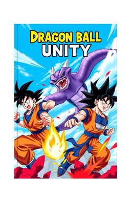 A vibrant and dynamic cover design for a fictional book titled 'Dragon Ball Unity'