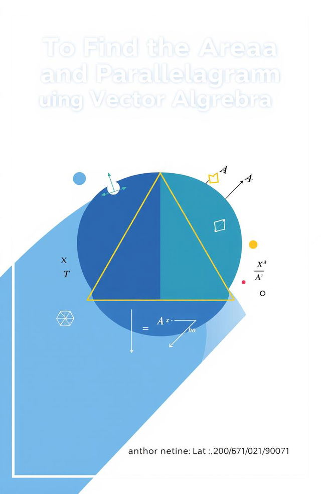 A visually engaging cover page design for the topic 'To Find the Area of a Triangle and Parallelogram using Vector Algebra'