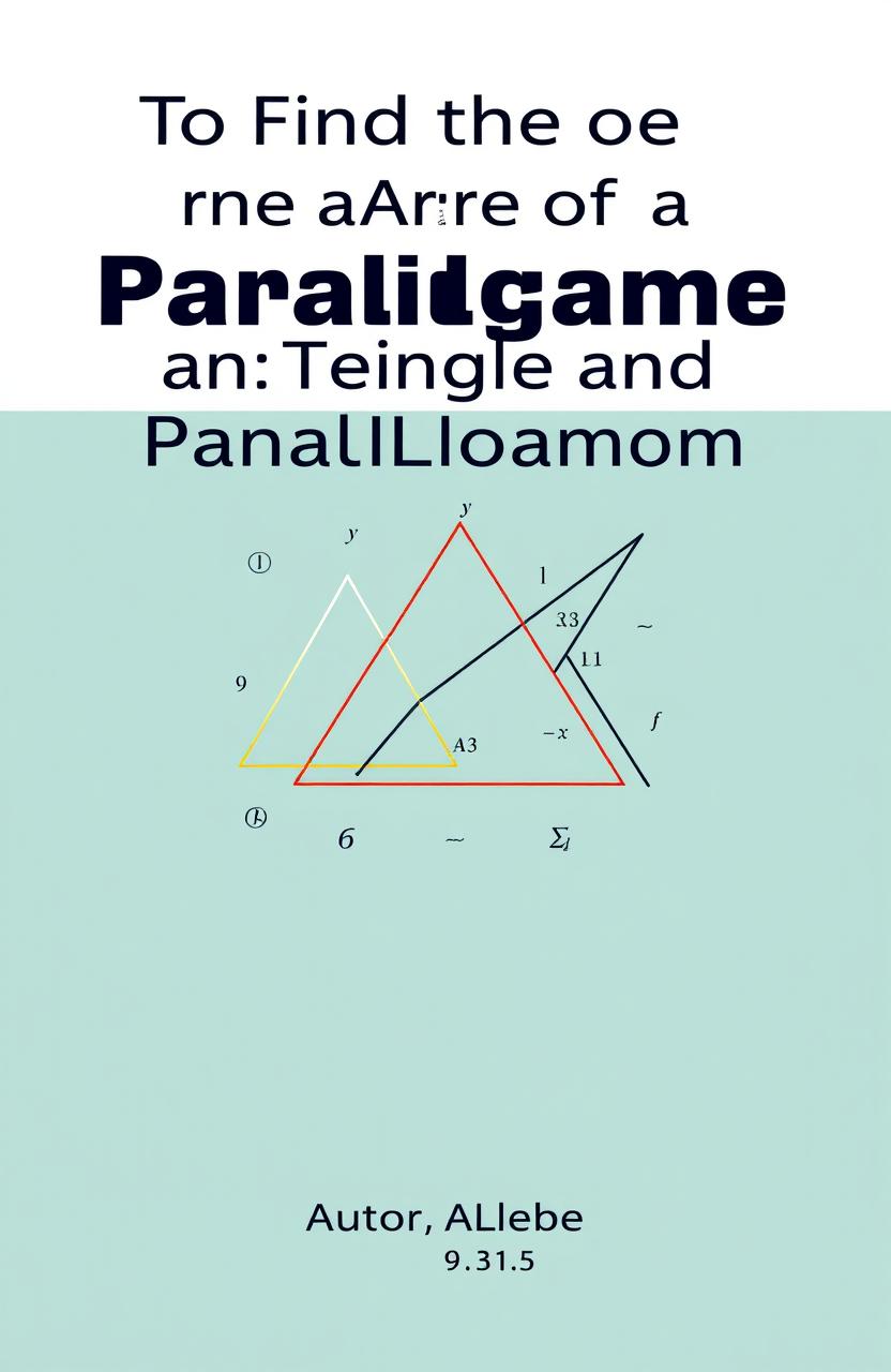 A visually engaging cover page design for the topic 'To Find the Area of a Triangle and Parallelogram using Vector Algebra'