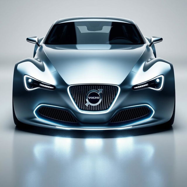 A digital rendering of a futuristic Swedish supercar, inspired by the 1940 Packard Coupe, reimagined as a cutting-edge concept car by the esteemed designer Thomas Ingenlath